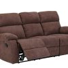 Sofa De Relaxamento Manual | Vente-unique Sofa De 3 Lugares Relax Em Tecido Castanho - Tolzano