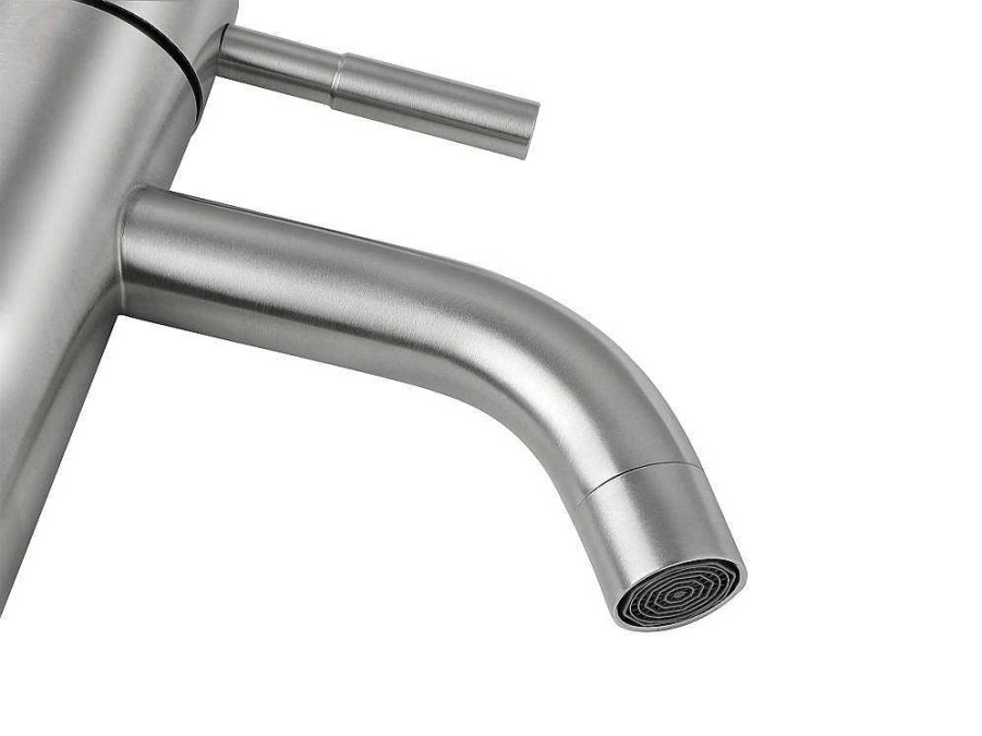 Torneira | Shower & Design Torneira Misturadora Mecanica Arredondada Em Inox Cor Niquel Escovado A29,6 Cm - Salavan