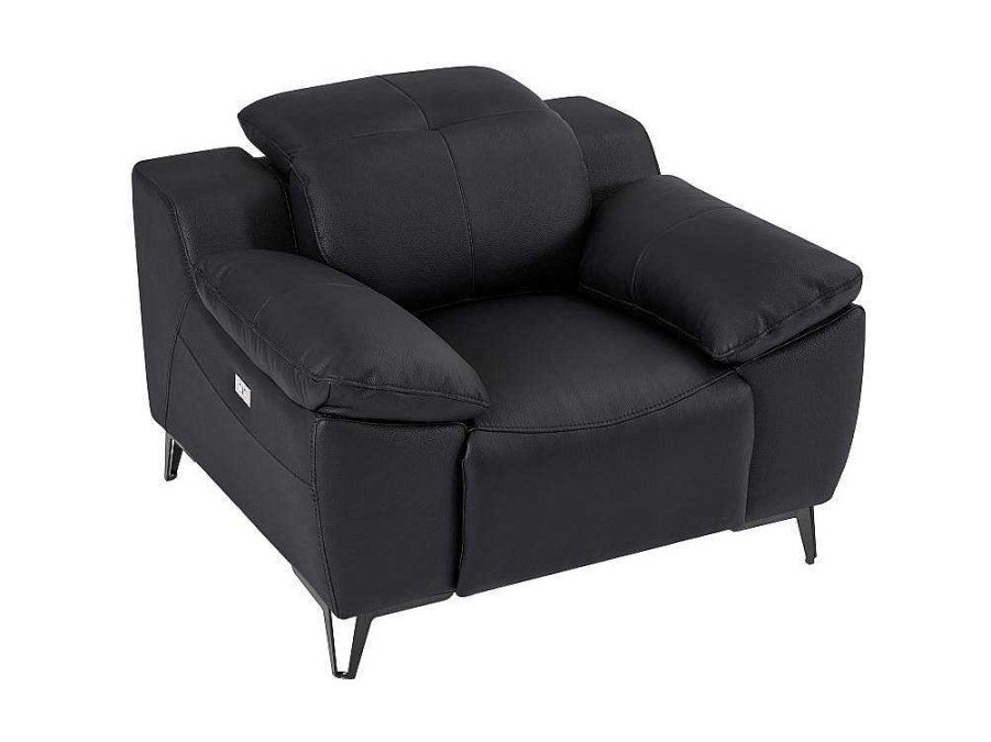 Cadeirao Relax | LINEA SOFA Poltrona Articulada Eletrica Couro Preto - Roveto