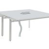 Mobiliario De Escritorio | Workēa Extensao Para Mesa De Escritorio De 2 Pessoas Branco C140 Cm - Downtown