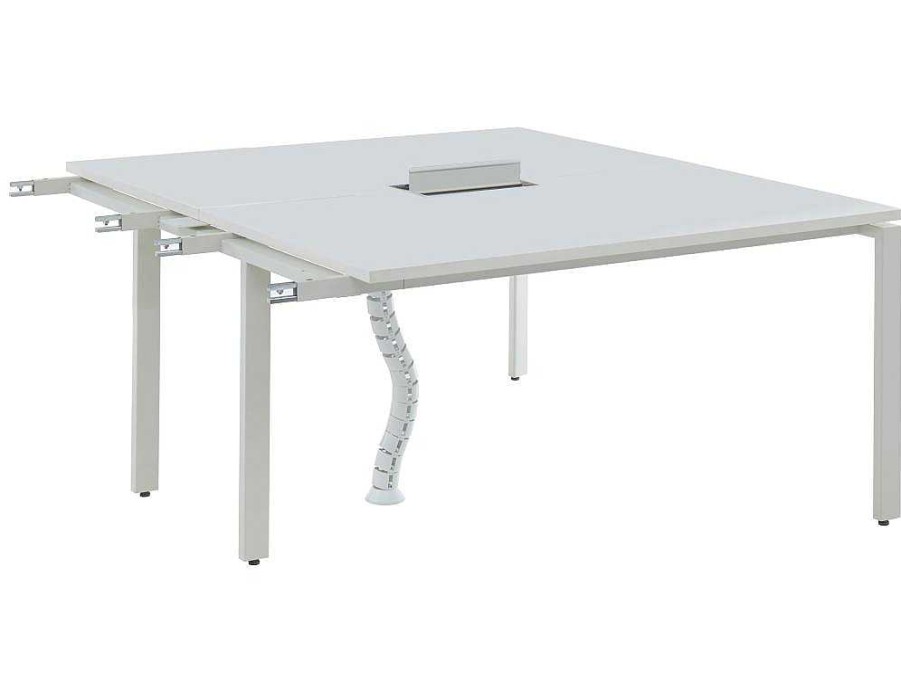 Mobiliario De Escritorio | Workēa Extensao Para Mesa De Escritorio De 2 Pessoas Branco C140 Cm - Downtown