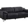 Sofa De 2 Ou 3 Lugares | LINEA SOFA Sofa De 3 Lugares Articulado Eletrico Couro Preto - Roveto