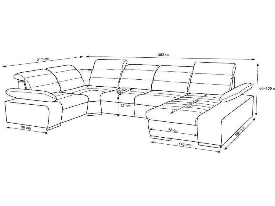 Sofa Panoramico | Vente-unique Sofa De Canto Panoramico Modular Em Tecido E Pele Sinteticabicolor Vermelho E Preto - Canto Direito - Boileau