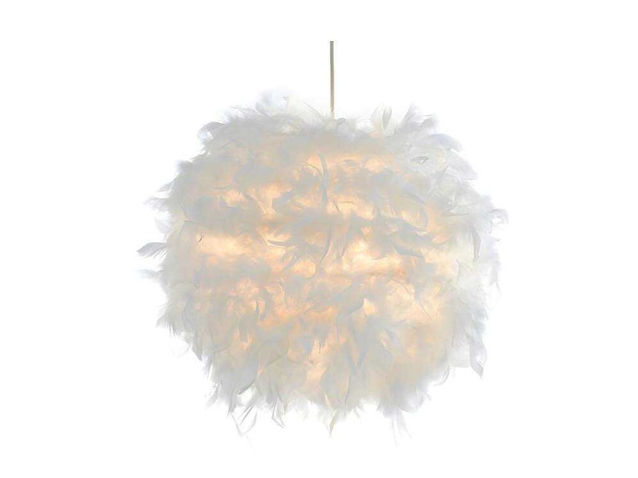 Candeeiro Suspenso | OZAIA Candeeiro De Teto Bola De Plumas Nuage - D. 40 Cm - Branco