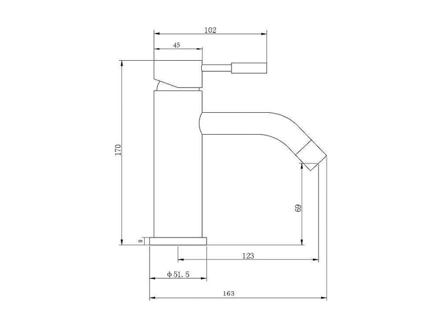 Torneira | Shower & Design Torneira Misturadora Mecanica Arredondada Em Inox Escovado Preto Mate A17 Cm - Salavan