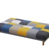 Sofa Cama Clic-Clac E Dobravel | Vente-unique Sofa De 3 Lugares Clic-Clac Em Tecido E Cores Patchwork Cinza, Azul E Amarelo - Mardag