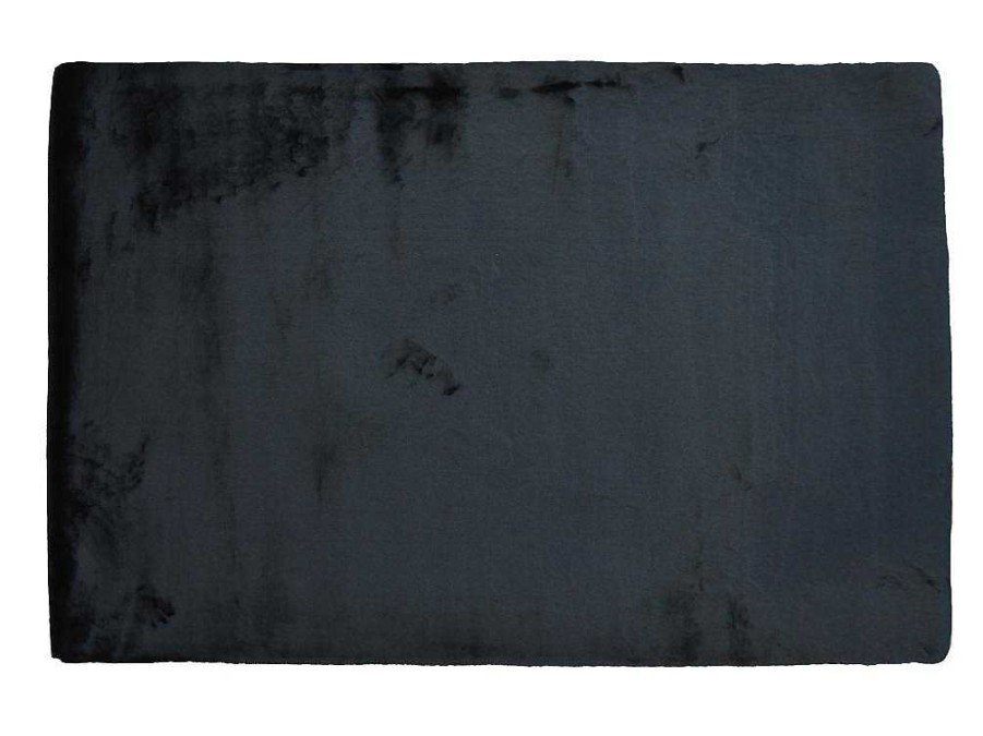 Tapete De Sala | OZAIA Tapete Shaggy De Pelos Compridos Efeito Pele 160X230 Cm Preto - Bunny