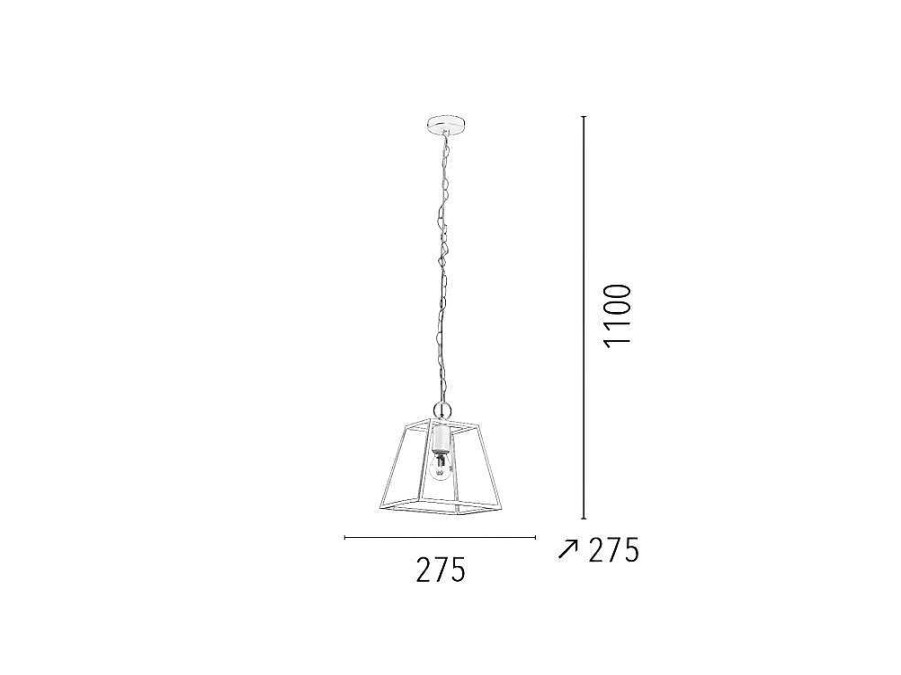 Candeeiro Suspenso | EPIKASA Lampada De Suspensao Amata, Branco, 27,5X27,5X110 Cm, Epikasa