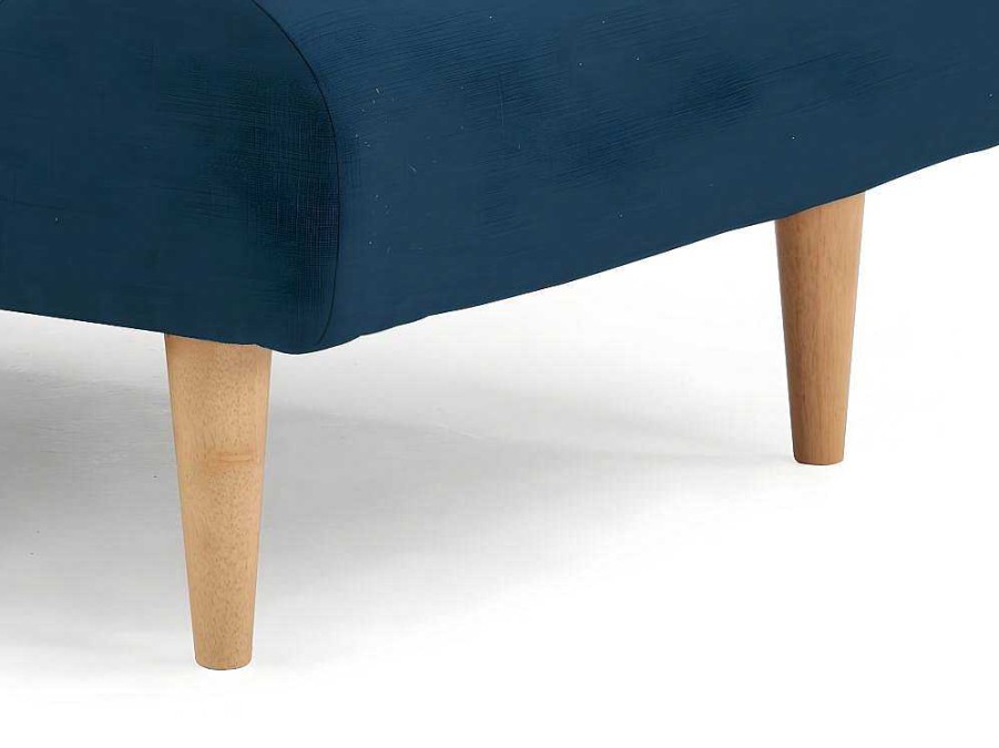 Chaise Longue | Vente-unique Chaise Longue Convertivel Em Cama Em Tecido Azul - Cival