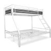 Cama De Adulto | Saldosystocks Beliche Duplo E Solteiro De Metal Para 3 Pessoas, Branco
