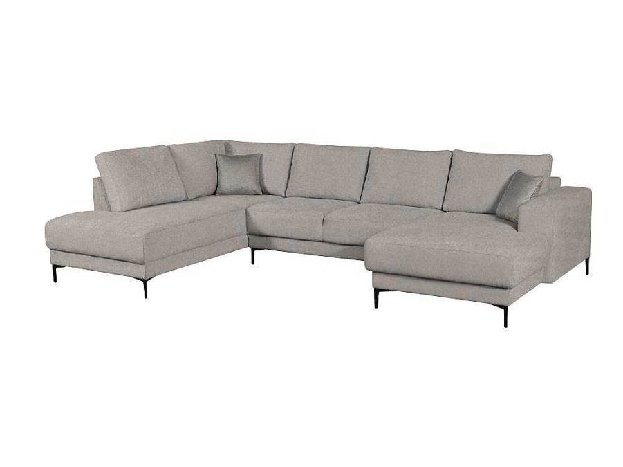 Sofa Panoramico | Vente-unique Sofa De Canto Direito Panoramico Em Tecido Cinzento - Aselio