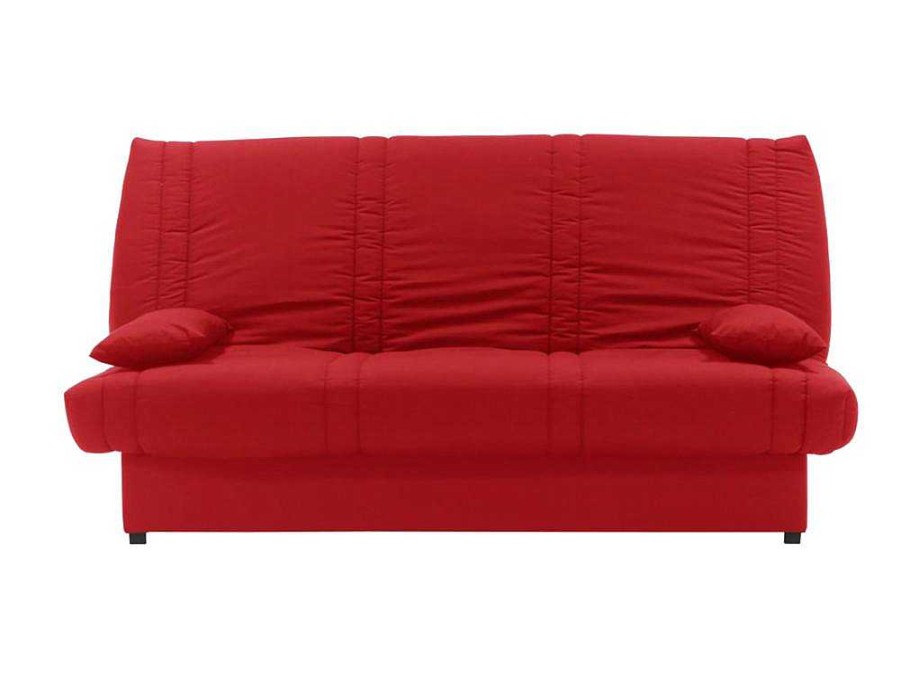 Sofa Cama Clic-Clac E Dobravel | Vente-unique Sofa Cama Clic Clac 100% Algodao Com Espaco De Arrumacao Cor Vermelho - Farwest Ii