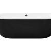 Banheira De Pousar | Shower & Design Banheira Classica Oval 200 L, 170 X 80 X 58 Cm Cor Preta Em Acrilico - Neptuna