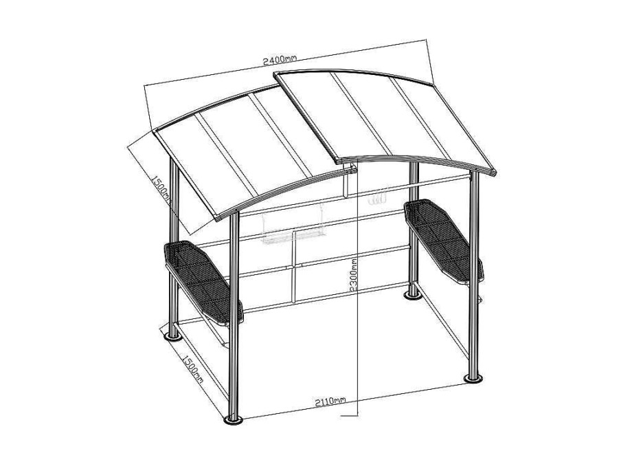 Abrigos De Jardim | EXPERTLAND Abrigo Para Churrasqueira Aco C240 X L150 X A230 Cm - Emberio