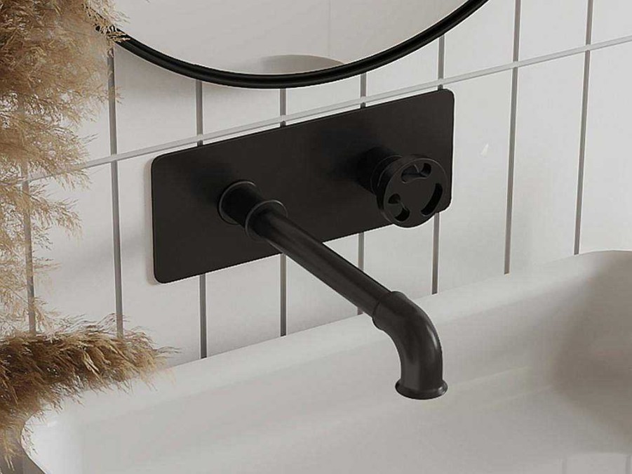 Promocoes Casa De Banho & Bem-Estar | Shower & Design Torneira Misturadora Mecanica De Encastrar Preto Mate - Kazanka