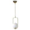 Candeeiro Suspenso | OZAIA Candeeiro De Teto Em Metal Com Globo De D. 18 X A. 70 Cm Cor Branco E Cobre - Kohann