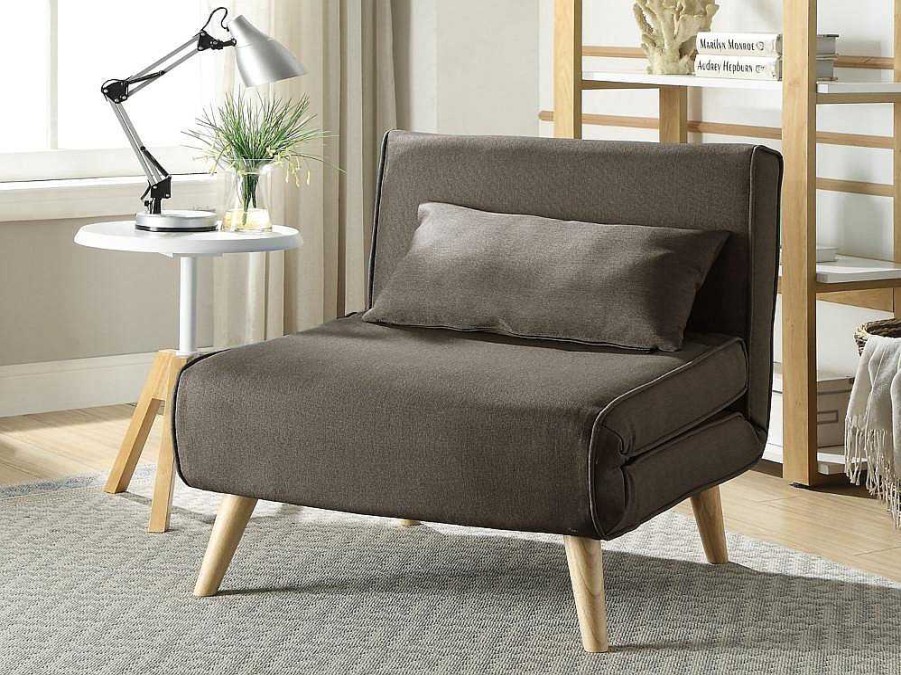 Poltrona Cama | Vente-unique Cadeirao Convertivel Em Tecido Taupe - Posio