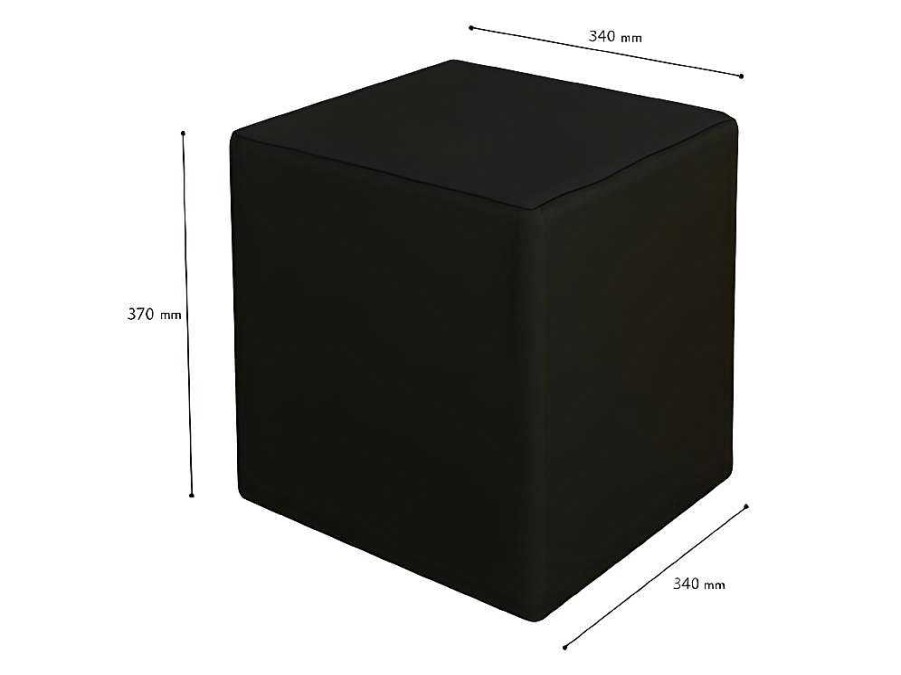 Puff | Homemania Pouf Square, Preto, 34X34X37 Cm, Epikasa