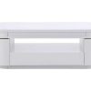 Mesa De Centro | Vente-unique Mesa De Centro 4 Portas E 1 Gaveta Com Leds Em Mdf Lacado A Branco - Vandana