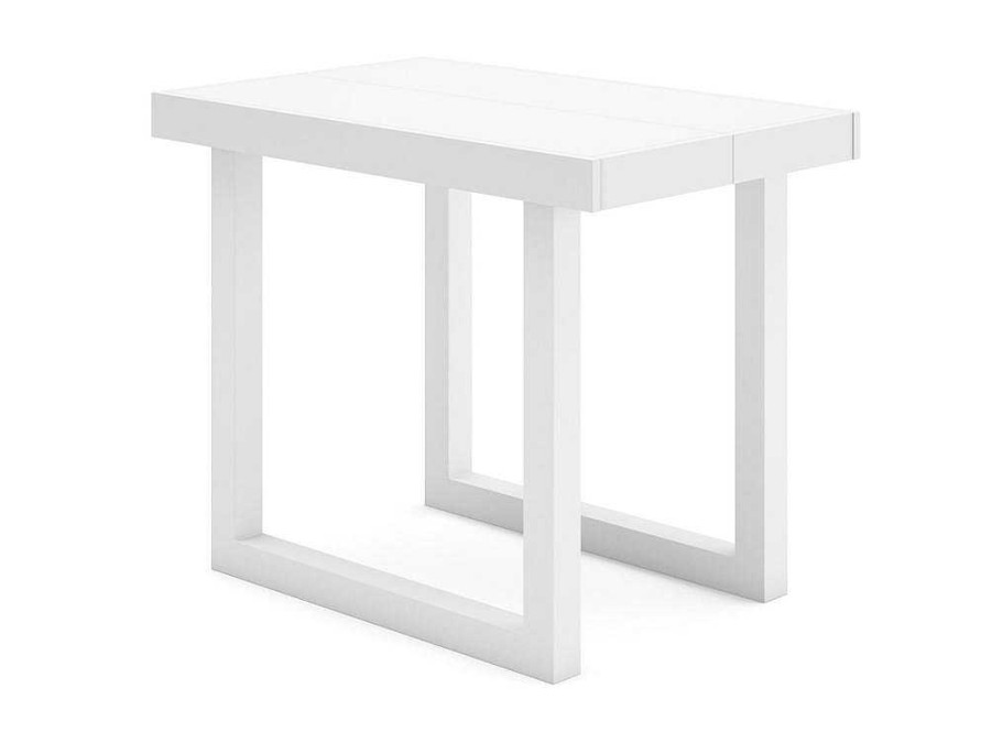 Consola | Skraut Home Mesa Consola Extensivel, 300, Para 14 Pessoas, Pes De Madeira, Branco