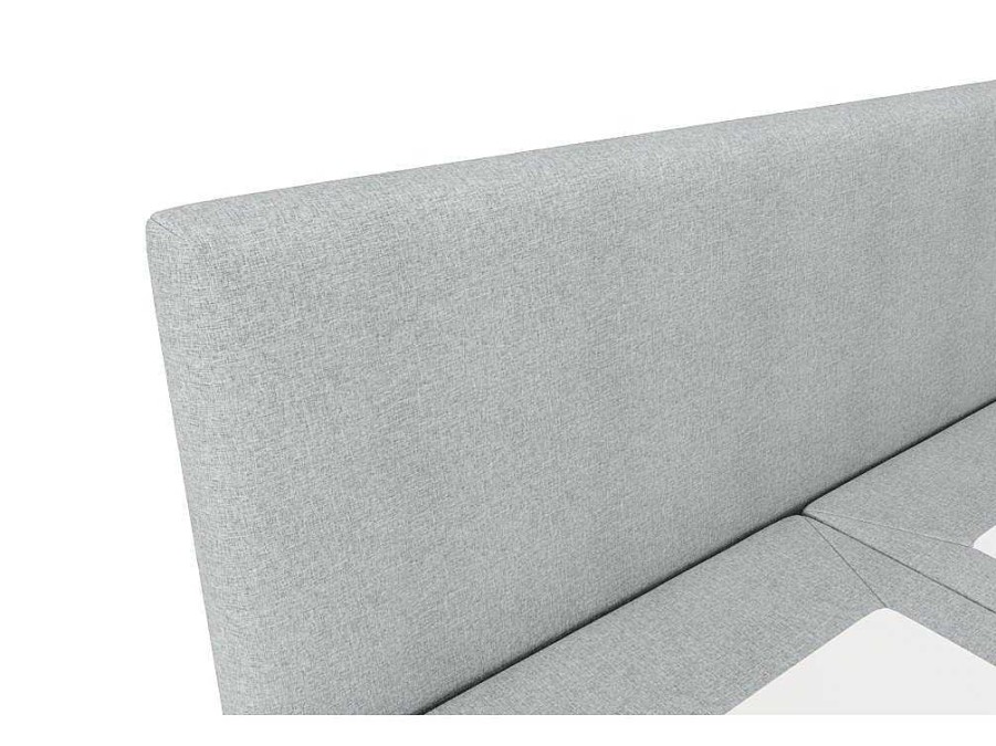 Cama Boxspring, Cama Continental | Ysmée Conjunto Completo Boxspring Com Cabeceira + Sommier + Colchao + Sobrecolchao 140 X 200 Cm Tecido Cinza-Claro - Onan De Ysmee