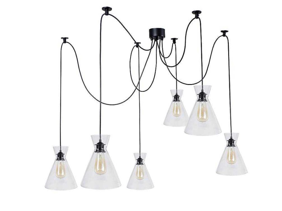 Lustre | TOSEL Suspensao Tosel Krake Tecido Quadrado Branco D17 X H80 Cm