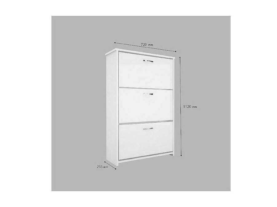 Sapateira | EPIKASA Armario De Sapatos Triplex, Branco, 72X25,5X112 Cm, Epikasa