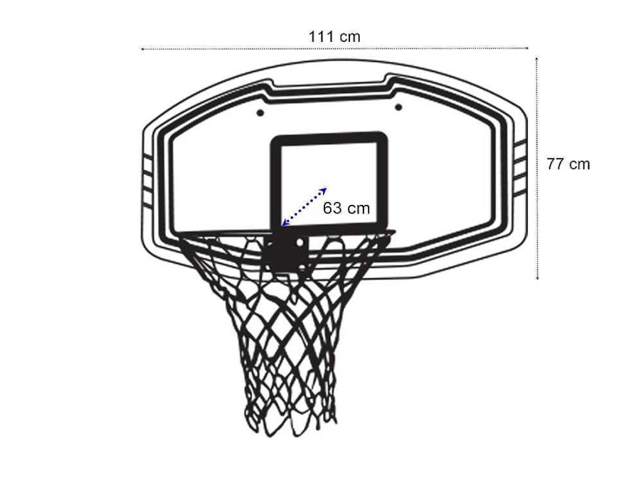 Jogo De Exterior | Vente-unique Cesto De Basquetebol De Parede Branco L111 X A77 Cm - Bemidji