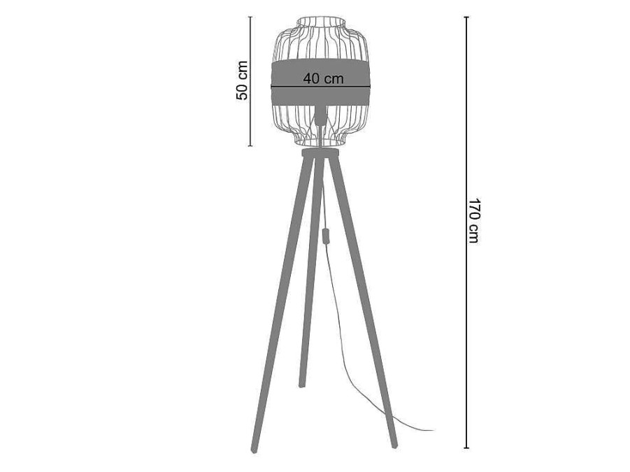 Candeeiro De Pe | TOSEL Abajur Tosel Cylindrique 60 Tecido Cilindro Rosa D60 X H20 Cm