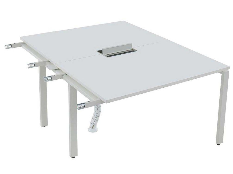 Mobiliario De Escritorio | Workēa Extensao Para Mesa De Escritorio De 2 Pessoas Branco C120 Cm - Downtown