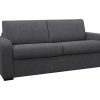 Sofa Cama De Abertura Rapida | Vente-unique Sofa De 3 Lugares Convertivel De Abertura Rapida Em Tecido Cor Antracite Bevis - Colchao De 14 Cm