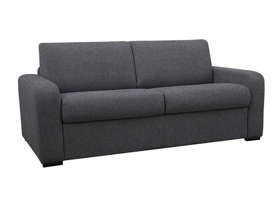 Sofa Cama De Abertura Rapida | Vente-unique Sofa De 3 Lugares Convertivel De Abertura Rapida Em Tecido Cor Antracite Bevis - Colchao De 14 Cm