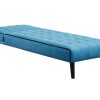 Chaise Longue | Vente-unique Chaise Longue Cama Em Tecido Azul E Contornos Pretos - Bayou