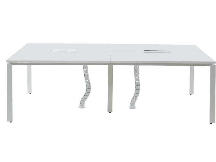 Secretaria | Workēa Mesa De Escritorio 4 Pessoas Branco C120 Cm - Downtown