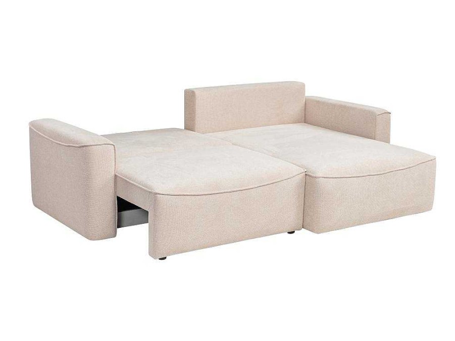 Sofa De 4 Lugares | Vente-unique Sofa De Canto Convertivel E Reversivel Em Tecido Texturado Bege - Asturio