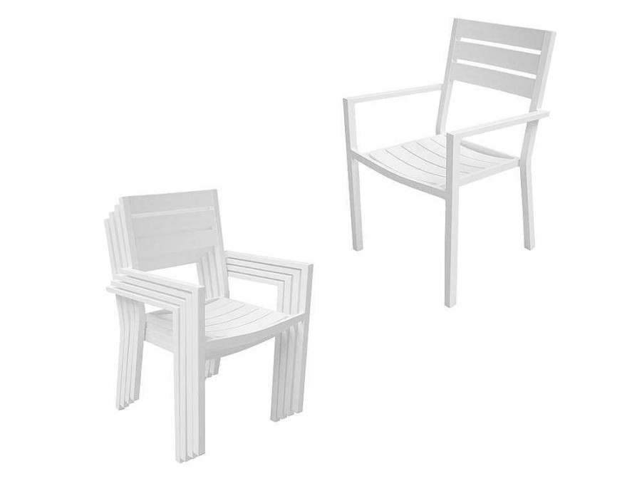 Conjunto Mesa E Cadeiras De Jardim | Happy Garden Venezia Conjunto De Moveis De Jardim De Aluminio Extensivel 180/300 - Branco