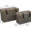 Acessorios De Arrumacao | OZAIA Conjunto De 2 Malas Em Kubu De C80 X L45 X A55 Cm E C70 X L35 X A45 Cm Cor Cinza Natural - Nefta