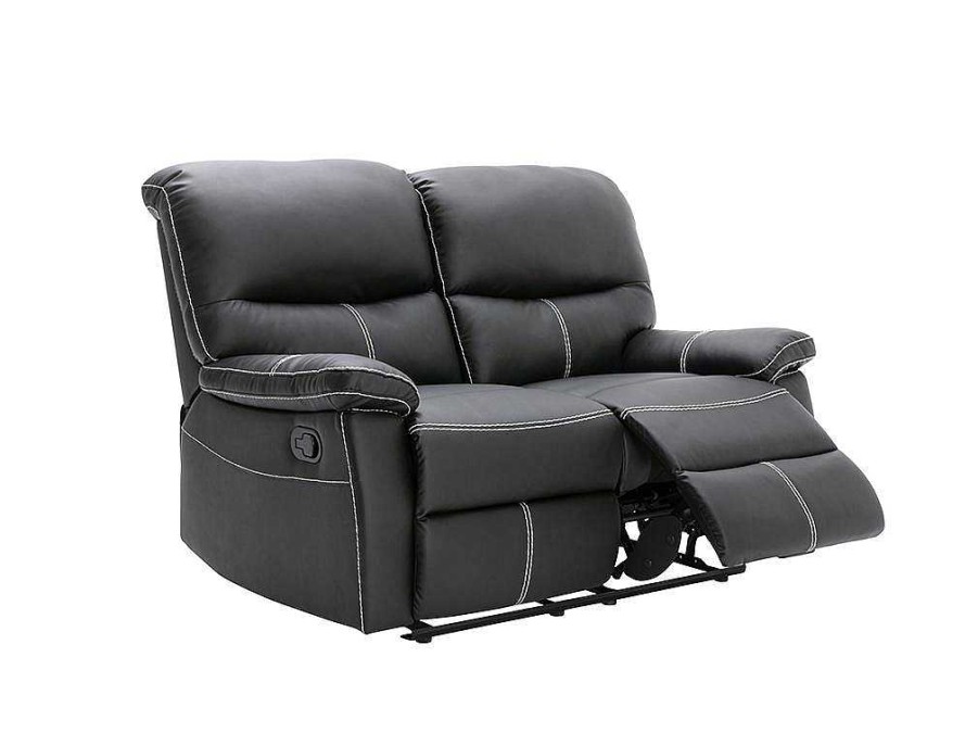 Promocoes Sofas & Poltronas | Vente-unique Sofa De 2 Lugares Articulado Em Pele Sintetica Cor Preto - Canby