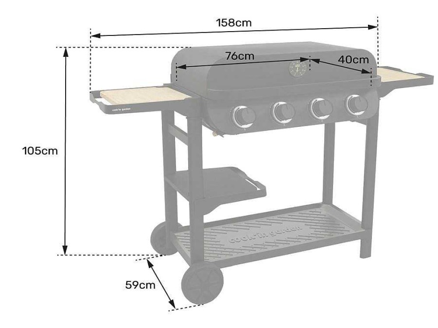 Barbecue, Braseiro De Jardim, Plancha | Cook'in Garden Cook'In Garden - Churrasqueira A Gas Flavo 70 Em Carrinho