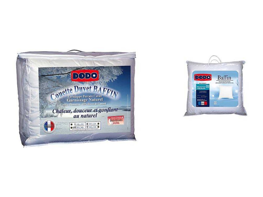 Edredao | DODO Pack Dodo Edredao Natural 220 X 240 Cm + 2 Almofadas De Penas Baffin 65 X 65 Cm