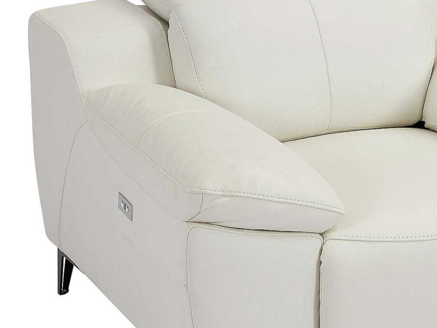 Cadeirao Relax | LINEA SOFA Poltrona Articulada Eletrica Couro Branco - Roveto