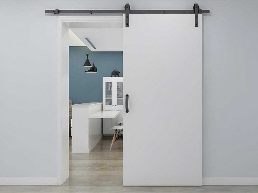 Porta De Correr | Vente-unique Porta De Correr Em Aplique A205Cm X C93Cm Mdf + Pvc Branco - Varin