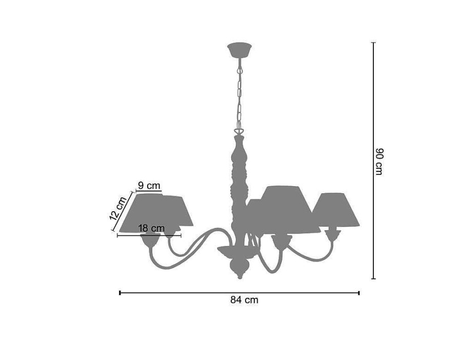 Lustre | TOSEL Lustre Tosel Menton Tecido Braco Bege D84 X H90 Cm