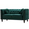 Conjunto De Sofa | Vente-unique Sofas De 3 E De 2 Lugares Em Veludo Verde-Esmeralda - Turner