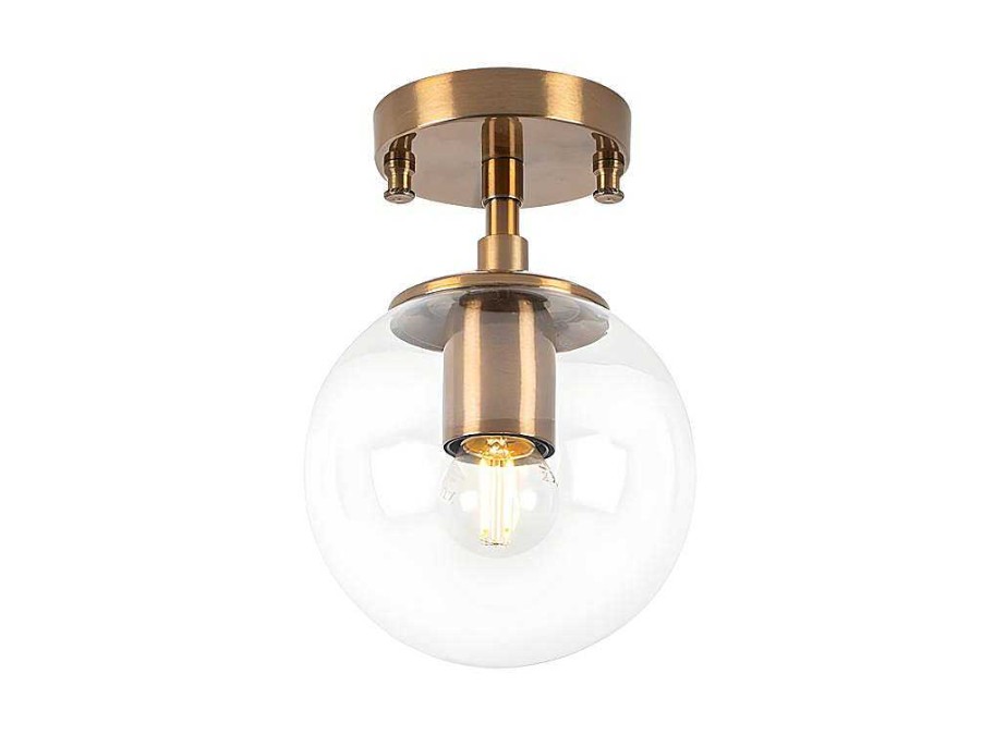 Luz De Teto | OZAIA Candeeiro De Teto Em Metal Com Globo De D. 15 X A. 23 Cm Estilo Vintage - Barlati