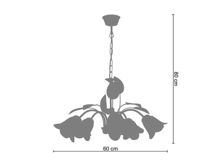 Lustre | TOSEL Lustre Tosel Pampilles Lampada Decorativa Braco Roxo D60 X H90 Cm