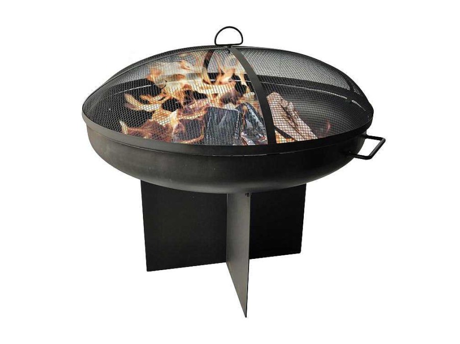 Barbecue, Braseiro De Jardim, Plancha | Purline Brasero De Jardin Avec Couvercle En Acier Noir