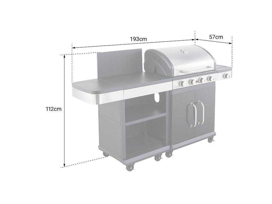 Barbecue, Braseiro De Jardim, Plancha | Cook'in Garden Cook'In Garden - Churrasqueira A Gas Fidgi 4 Com Bandeja Para Servir