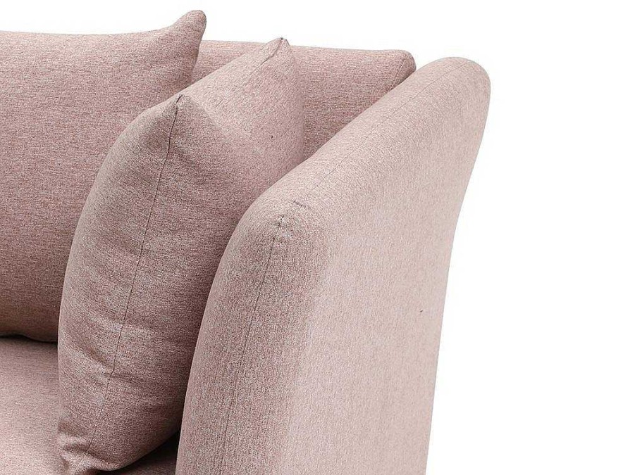 Chaise Longue | Vente-unique Chaise-Longue Direita Em Tecido Cor-De-Rosa - Napasa