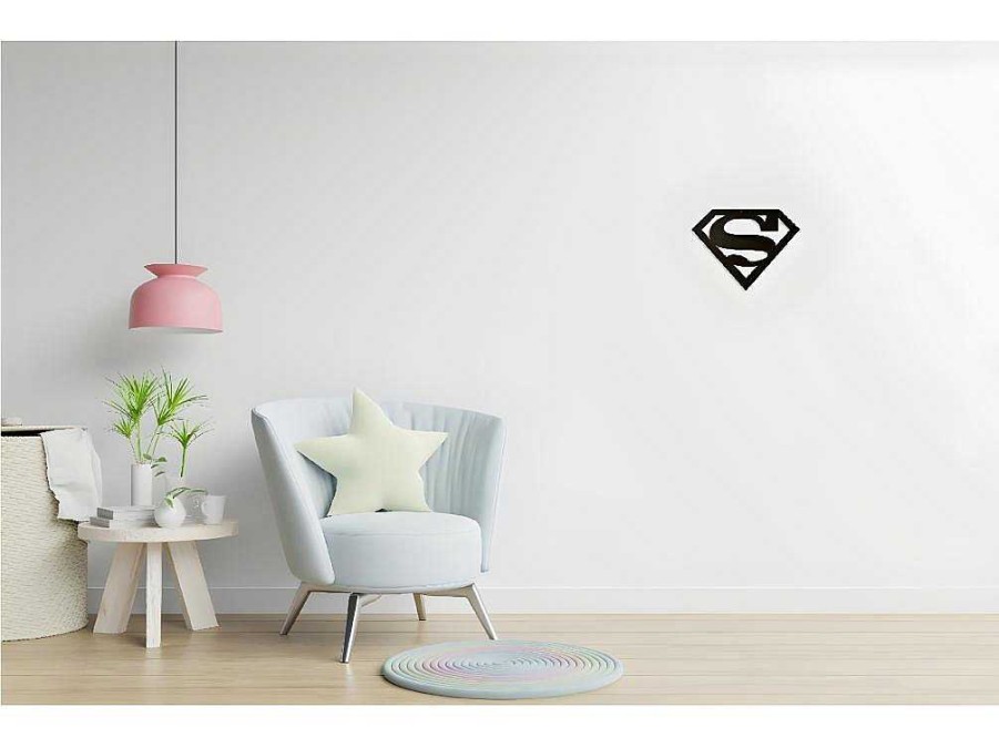 Placa De Parede Decorativa | EPIKASA Decoracao Metalica Superman, Preto, 40X1,5X31 Cm, Epikasa